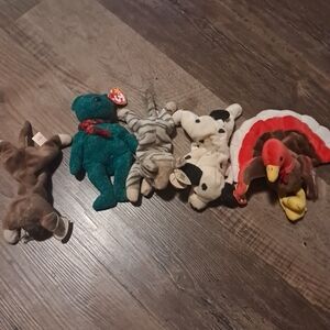 Lot Of 5 Vintage TY Beanie Babies Plush Toy Set - Multicolor